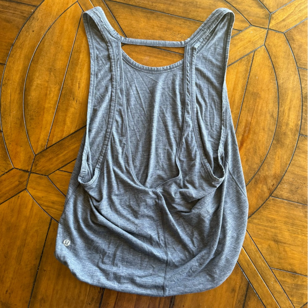 Lululemon grey open back workout top